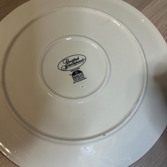 Holiday Inspirations Ceramic Cake Plate Server Set Cardinal‎ Berries Christmas - Picture 4 of 4